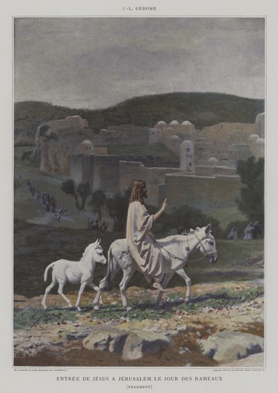 Detalje fra Kristus indtog i Jerusalem palmesøndag af after Jean Leon Gerome