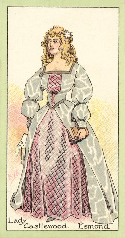 Lady Castlewood, Esmond (chromolitho) af after Joseph Clayton Clarke