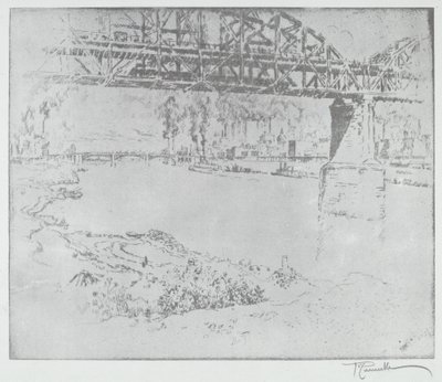 The City Bridge, St. Louis [nederst] af after Joseph Pennell
