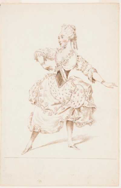 En balletdanserinde, Mademoiselle Marie Allard af after Louis Carrogis, called Carmontelle