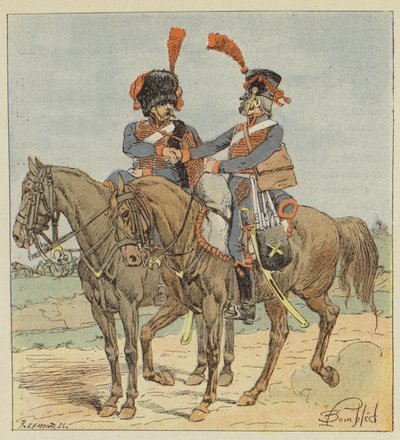 Hesteartilleri af vagten og linjen af after Louis Charles Bombled