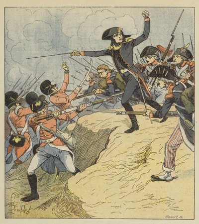 Bonaparte såret i Toulon af after Louis Charles Bombled
