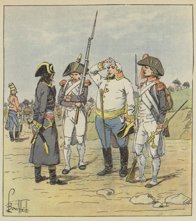 Bonaparte forhører en stor østrigsk fangemajor af after Louis Charles Bombled
