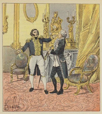Det er nok! råbte Decres og lagde hånden over hans mund. af after Louis Charles Bombled