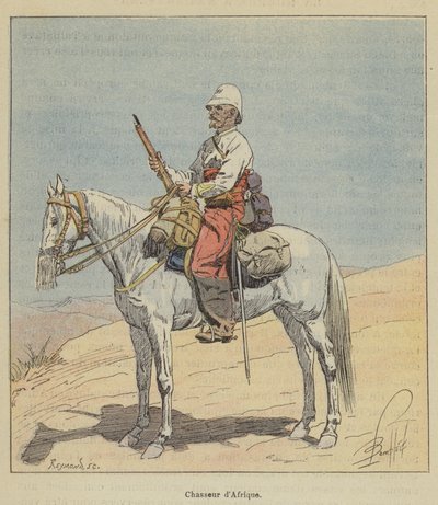 afrikansk jæger af after Louis Charles Bombled