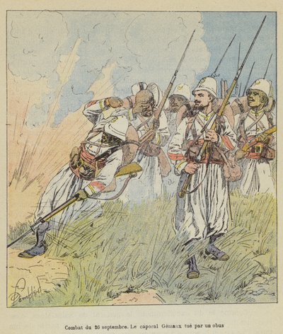 Kampen den 26. september dræber korporal Gemaux med en granat af after Louis Charles Bombled