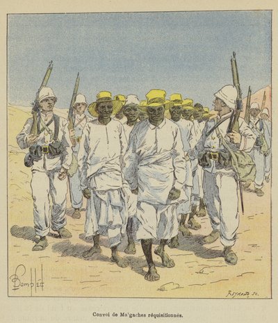 Konvoj af Malagasy påkrævet af after Louis Charles Bombled
