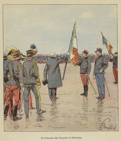 Uddeling af flag i Sathonay af after Louis Charles Bombled