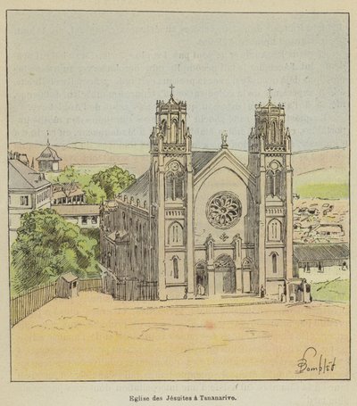 Jesuittkirken i Antananarivo af after Louis Charles Bombled