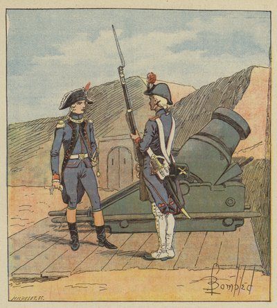 I 1787 sluttede Napoleon sig til La Fere-regimentet af after Louis Charles Bombled