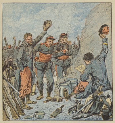 Entusiasme hos tropperne ved annonceringen af ​​general Ducrots sejrrige exit af after Louis Charles Bombled