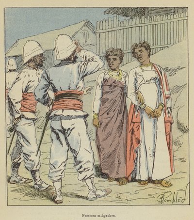 Madagaskar kvinder af after Louis Charles Bombled