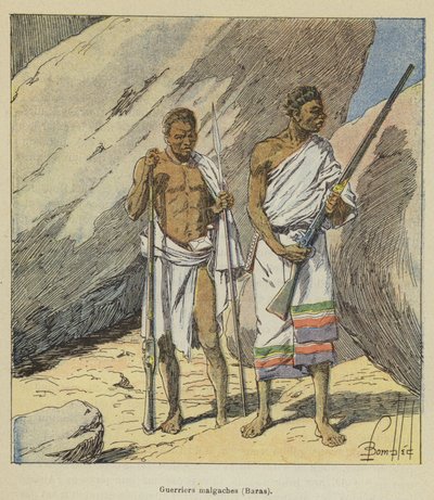 Malagasy krigere, Baras af after Louis Charles Bombled
