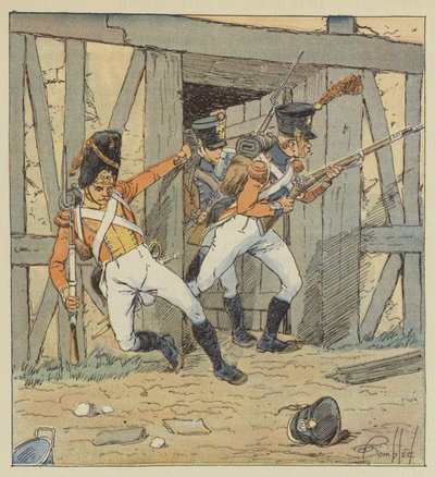 Schweizisk infanteri, grenader af 1. regiment, Fusilier fra 2. og 3. regiment af after Louis Charles Bombled