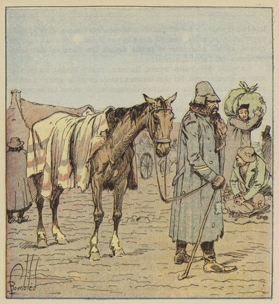 Mercanti-jøde, der ledsager de tyske hære, fra naturen af after Louis Charles Bombled