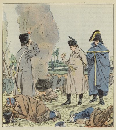 Kejseren ved bivuak ved bredden af ​​Sambre af after Louis Charles Bombled