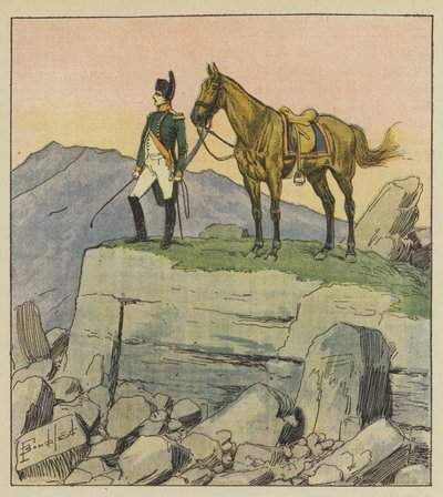 Kejseren midt i ruinerne af after Louis Charles Bombled