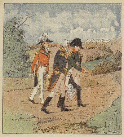 Kejseren taler med den engelske admiral i nærværelse af guvernøren af after Louis Charles Bombled
