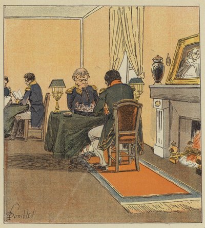 Kejseren spiller skak med stormarskalen af after Louis Charles Bombled