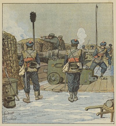 Chevilly marinebatteriet af after Louis Charles Bombled