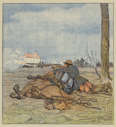 Oberst Girards død af after Louis Charles Bombled