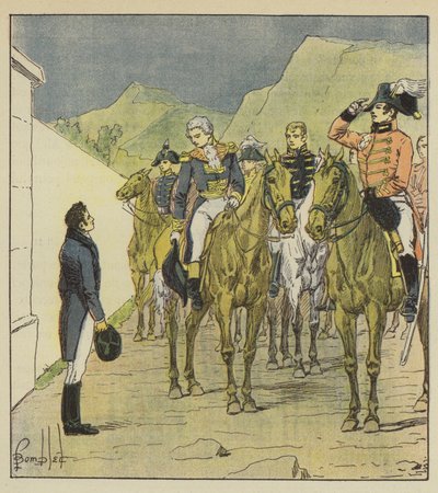 Admiral Taylor, med en stor stab, kom til Longwood for at se kejseren af after Louis Charles Bombled