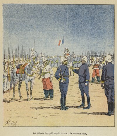 Oberst Bouguie modtager kommandørkorset af after Louis Charles Bombled