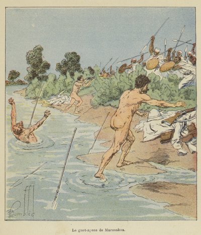 Bagholdsangreb på Marosakoa af after Louis Charles Bombled