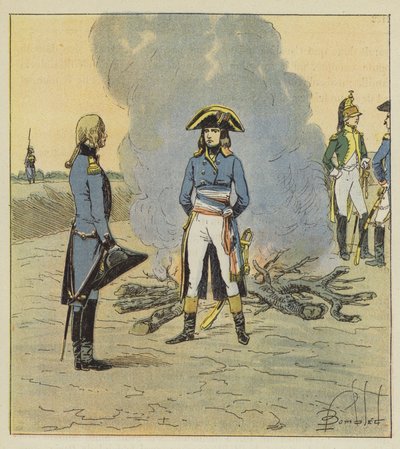 Den unge general, der så ham som ingeniørofficer, gav ham en kommission vedrørende faget. af after Louis Charles Bombled