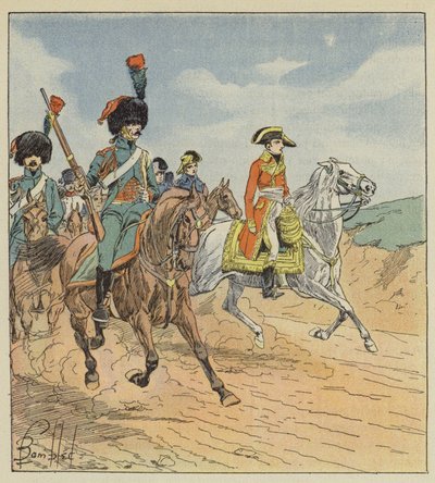 Den første konsul og chasseurs af den konsulære vagt, vagter af after Louis Charles Bombled