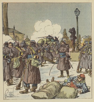 General Bourdillons gendarmer til fods forsvarer passagen af ​​Huisne af after Louis Charles Bombled