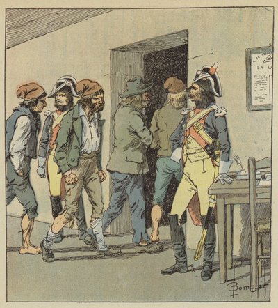 Fængslerne var fyldt med sans-culottes og alt det, samfundet havde mest urent af after Louis Charles Bombled