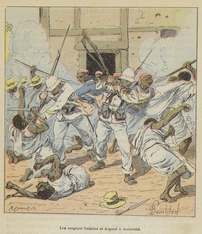 Sergent Delalbre og Argaud i Antsirabe af after Louis Charles Bombled