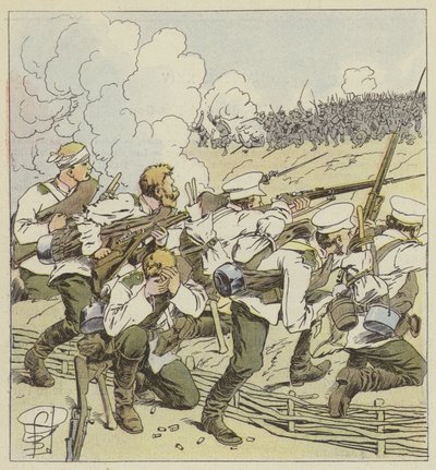 Sibiriske træfninger i Vafangou af after Louis Charles Bombled