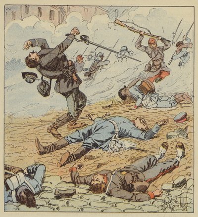 Kaptajn de Boissieus død i slaget ved Orleans af after Louis Charles Bombled