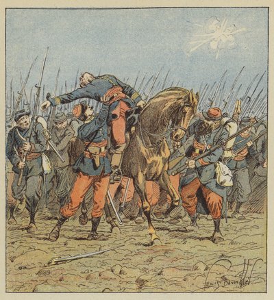 Oberst de Fonlongues død af after Louis Charles Bombled