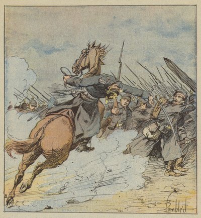 Oberst de Kontskis død af after Louis Charles Bombled
