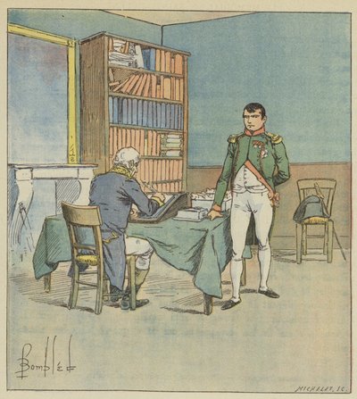 Napoleon dikterer det egyptiske felttog af after Louis Charles Bombled