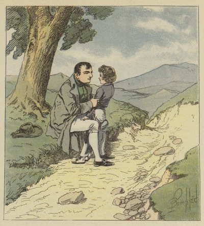 Napoleon og Tristan de Montholon af after Louis Charles Bombled