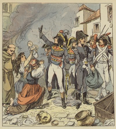 Napoleon sætter en stopper for plyndringen af ​​Rom af after Louis Charles Bombled