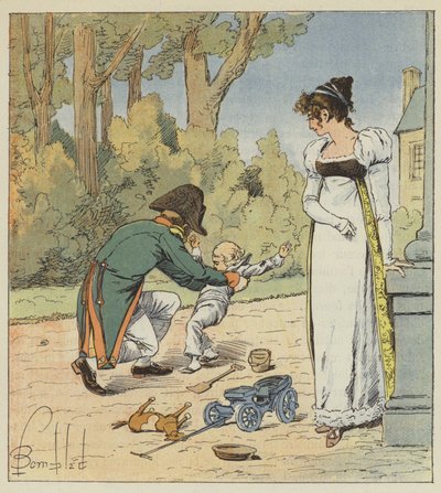 Hvis han mødte ham i haven, smed han ham på jorden af after Louis Charles Bombled