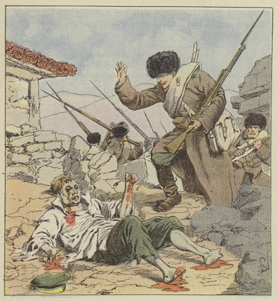 Russisk soldat lemlæstet efter kamp af after Louis Charles Bombled