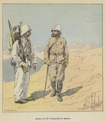 Soldater fra 13. Marineinfanteri af after Louis Charles Bombled