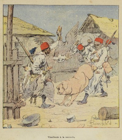 Plyndrende træfninger af after Louis Charles Bombled
