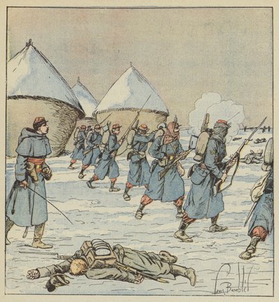 Træfninger af 34. marts af after Louis Charles Bombled