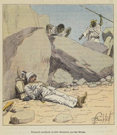 Døende efterlader fra det 200. opdaget af Hovas af after Louis Charles Bombled