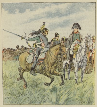 En drage advarer kejseren om en af ​​hans generalers forræderi af after Louis Charles Bombled