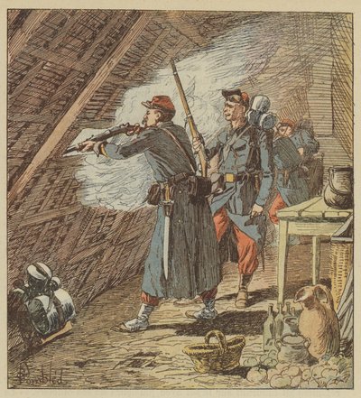 En sergent fra fremmedlegionen sætter firs mand ud af spil af after Louis Charles Bombled