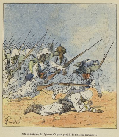 Et kompagni fra det algeriske regiment mister 23 mand den 30. september af after Louis Charles Bombled