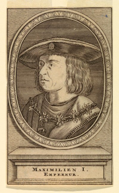 Portræt af Maximilian I (1459-1519) af after Lucas van Leyden